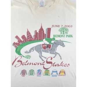 2003 Belmont Stakes Delta Pro Weight Tee XL Horse Racing Equestrian Western Y2K